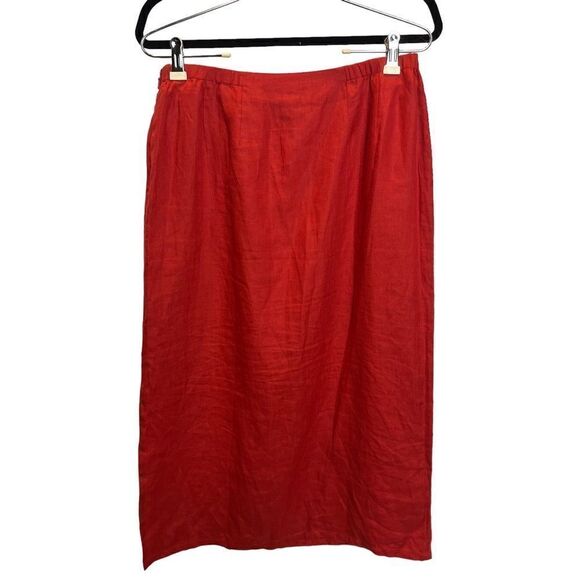 Talbots Petites Women's Irish Linen Skirt Set Size 10 Burnt Orange - Picture 4 of 15
